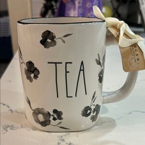 Rae Dunn Black Floral Tea Mug